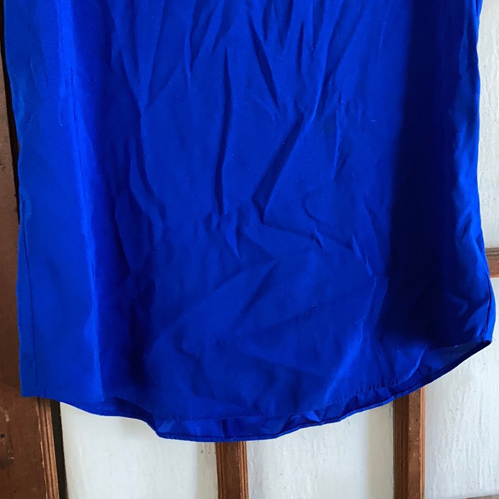 Express V-Neck Royal Blue Blouse - Picture 6 of 7